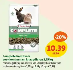 Maxi Zoo Complete hoofdvoer voor konijnen en knaagdieren 1,75 kg aanbieding