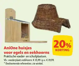 Maxi Zoo AniOne huisjes voor egels en eekhoorns aanbieding