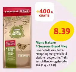 Maxi Zoo Menu Nature 4 Seasons Blend 4 kg aanbieding