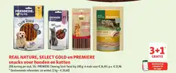 Maxi Zoo REAL NATURE, SELECT GOLD en PREMIERE snacks voor honden en katten aanbieding