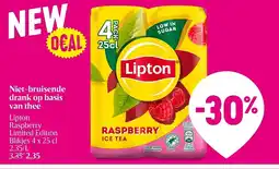 Delhaize Lipton niet-bruisende drank op basis van thee raspberry limited edition aanbieding