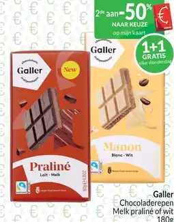 Intermarché Galler Chocoladerepen Melk praliné of wit aanbieding