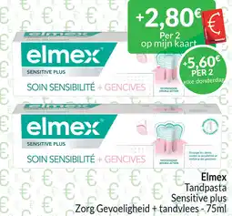 Intermarché Elmex Tandpasta Sensitive plus Zorg Gevoeligheid + tandvlees aanbieding