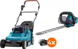 Coolblue Makita DLM382PT2 incl. 5,0 Ah Accu (2x) + Makita DUH523Z + 5,0 Ah 18V Accu (2x) aanbieding