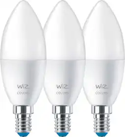 Coolblue WiZ Kaarslamp - Gekleurd en Wit Licht - Mat - E14 - 2-pack aanbieding