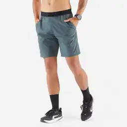 Decathlon Hardloopshort voor heren Run 500 Dry donker grijsgroen aanbieding