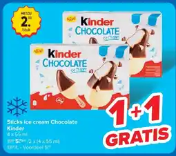 Carrefour Sticks ice cream Chocolate Kinder aanbieding
