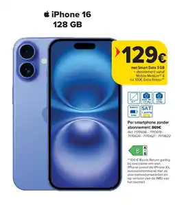 Carrefour iPhone 16 128 GB aanbieding