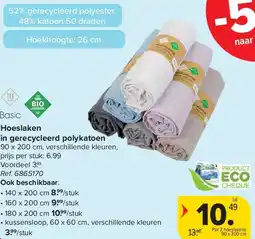 Carrefour Hoeslaken in gerecycleerd polykatoen aanbieding