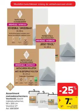 Carrefour Assortiment matrasbeschermers aanbieding