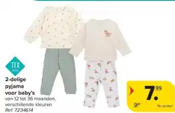 Carrefour 2-delige pyjama voor baby’s aanbieding