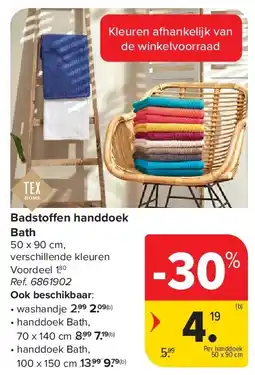 Carrefour Badsto en handdoek Bath aanbieding