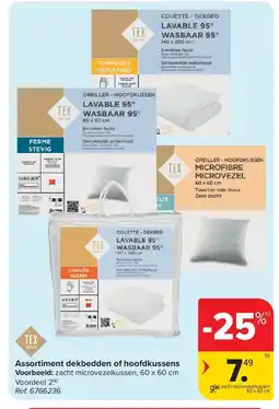 Carrefour Assortiment dekbedden of hoofdkussens aanbieding