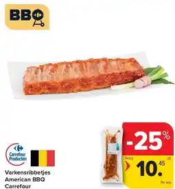 Carrefour Varkensribbetjes American BBQ Carrefour aanbieding