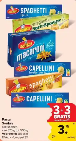 Carrefour Pasta Soubry aanbieding