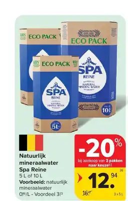 Carrefour Natuurlijk mineraalwater Spa Reine aanbieding