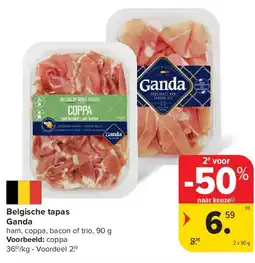 Carrefour Belgische tapas Ganda aanbieding
