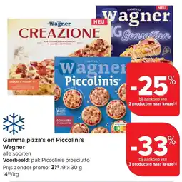 Carrefour Gamma pizza’s en Piccolini’s Wagner aanbieding