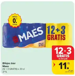 Carrefour Blikjes bier Maes aanbieding