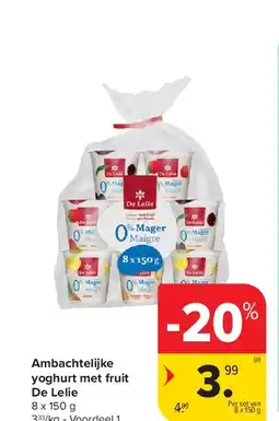 Carrefour Ambachtelijke yoghurt met fruit De Lelie aanbieding