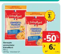 Carrefour Geraspte emmentaler EntreMont aanbieding