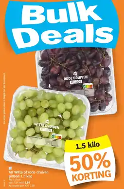 Albert Heijn AH Witte of rode druiven pitloos 1.5 kilo aanbieding