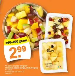 Albert Heijn AH Verse ananas 400 gram of ananas, appel, mango, druif 360 gram aanbieding