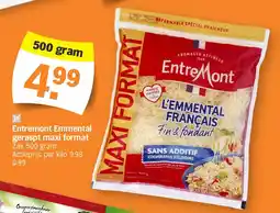Albert Heijn Entremont Emmental geraspt maxi format aanbieding