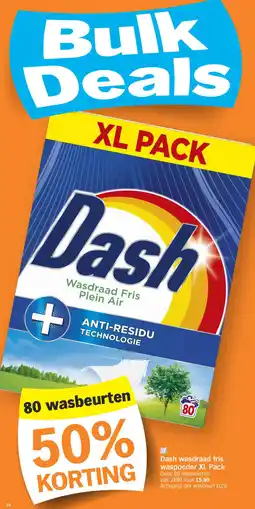 Albert Heijn Dash wasdraad fris waspoeder XL Pack aanbieding