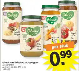 Albert Heijn Olvarit maaltijdpotjes 200-250 gram aanbieding