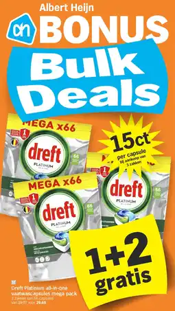 Albert Heijn Dreft Platinum all-in-one vaatwascapsules mega pack aanbieding
