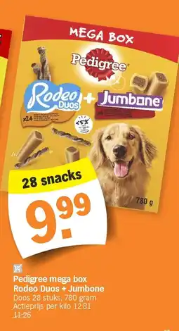 Albert Heijn Pedigree mega box Rodeo Duos + Jumbone aanbieding