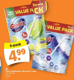 Albert Heijn Glorix toiletblokken value-pack 5 stuks aanbieding