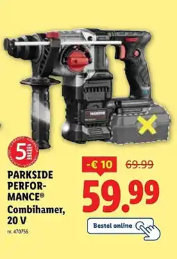 Lidl Parkside perfor mance combihamer 20 V aanbieding