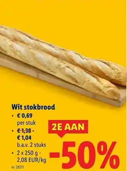 Lidl Wit stokbrood aanbieding