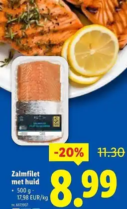 Lidl Zalmfilet met huid aanbieding