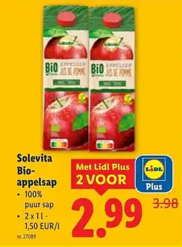 Lidl Solevita Bio- appelsap aanbieding