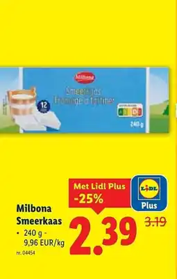 Lidl Milbona Smeerkaas aanbieding