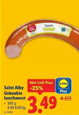 Lidl Saint alby gekookte lunchworst aanbieding