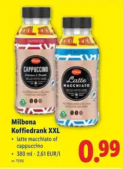 Lidl Milbona Koffiedrank XXL aanbieding