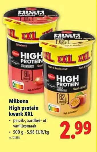 Lidl Milbona High protein kwark XXL aanbieding