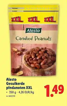 Lidl Alesto Gesuikerde pindanoten XXL aanbieding