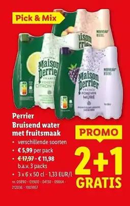 Lidl Perrier Bruisend water met fruitsmaak aanbieding