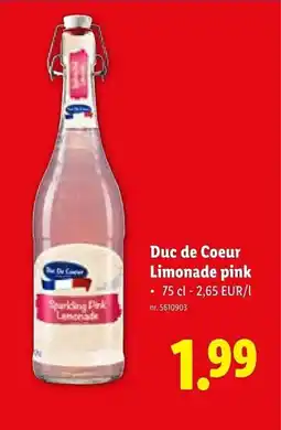 Lidl Duc de Coeur Limonade pink aanbieding