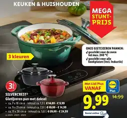 Lidl Silvercrest gietijzeren pan met deksel aanbieding