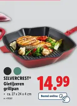 Lidl Silvercrest gietijzeren grillpan aanbieding