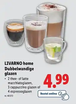 Lidl Livarno home dubbelwandige glazen aanbieding