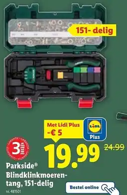 Lidl Parkside Blindklinkmoertang, 151-delig aanbieding