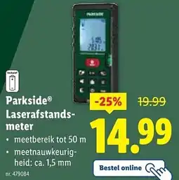 Lidl Parkside Laserafstands- meter aanbieding
