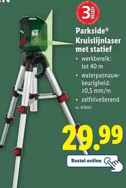 Lidl Parkside Kruislijnlaser met statief aanbieding